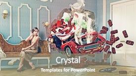  Presentation with wall - Presentation consisting of red car breaks the wall background and a coral colored foreground