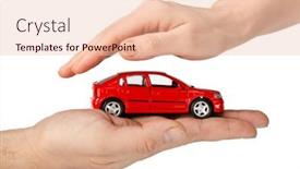  Presentation with safe - PPT theme featuring red-car-in-hands background and a lemonade colored foreground