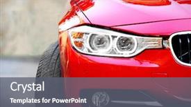  Presentation with race car a red racing - Cool new PPT theme with red car outdoors backdrop and a gray colored foreground