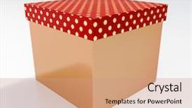  Presentation with anniversary - Presentation theme having red cardboard gift box packaging for shopping and gift red christmas gift red cube red polka dot gift box anniversary gift red shoe box red christmas present present box birthday present background and a coral colored foreground