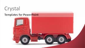  Presentation with cargo - Presentation consisting of red-cargo-delivery-truck-miniature background and a white colored foreground