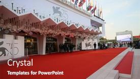  Presentation with red carpet ceremony - Audience pleasing theme consisting of red-carpet-ahead backdrop and a crimson colored foreground