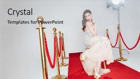  Presentation with red carpet - PPT theme featuring red carpet and look background and a light gray colored foreground