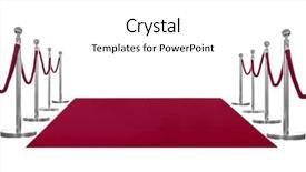  Presentation with awards - PPT layouts with red carpet and rope barriers background and a white colored foreground