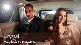  Presentation with look - PPT layouts featuring red carpet awards - attractive young couple background and a tawny brown colored foreground