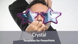  Presentation with celebrity - Presentation theme enhanced with red carpet awards - celebrity businessman with glasses stars background and a gray colored foreground