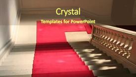  Presentation with red carpet - Presentation theme having red carpet on clasically designed background and a tawny brown colored foreground