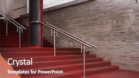  Presentation with awards - Beautiful theme featuring red carpet on stairs backdrop and a tawny brown colored foreground