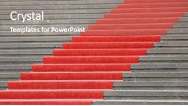  Presentation with red carpet - Slides having red carpet on stairs background and a gray colored foreground