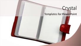  Presentation with business cards - Colorful presentation enhanced with red case for business cards backdrop and a sky blue colored foreground