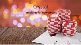  Presentation with playing cards - Cool new PPT theme with red casino tokens with playing backdrop and a coral colored foreground