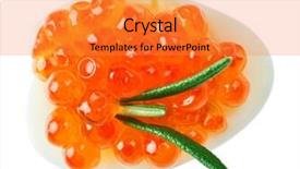  Presentation with quail - PPT layouts with red caviar canape with quail egg and rosemary twig isolated on white macro background and a gold colored foreground