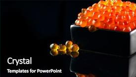  Presentation with food red - Amazing slide deck having red caviar caviar in bowl backdrop and a black colored foreground