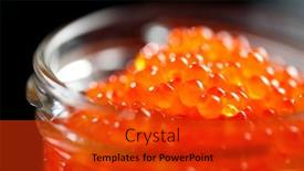  Presentation with food red - Presentation theme enhanced with red-caviar-in-a-glass background and a red colored foreground