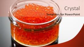  Presentation with food red - Presentation design featuring red-caviar-in-a-glass background and a  colored foreground