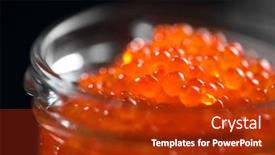  Presentation with caviar - Presentation featuring red-caviar-in-a-glass background and a  colored foreground