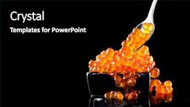  Presentation with food red - Amazing presentation theme having red caviar in a spoon backdrop and a black colored foreground