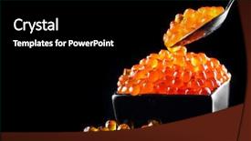  Presentation with food red - Cool new presentation design with red caviar in a spoon backdrop and a black colored foreground