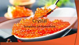  Presentation with food red - PPT layouts having red caviar in a spoon background and a gold colored foreground