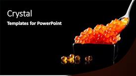  Presentation with food red - Presentation design consisting of red-caviar-in-a-spoon background and a black colored foreground