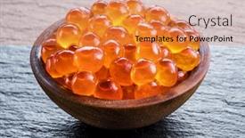  Presentation with graphite - Slide deck having red-caviar-in-the-bowl background and a gold colored foreground