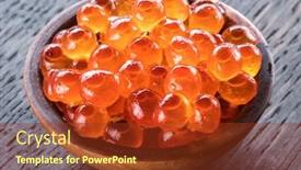  Presentation with caviar - Colorful slide set enhanced with red-caviar-in-the-bowl backdrop and a tawny brown colored foreground