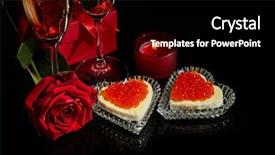  Presentation with shape heart - Slide deck with red caviar in the shape background and a black colored foreground