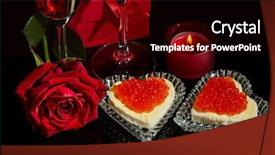  Presentation with shape heart - Colorful PPT theme enhanced with red caviar in the shape backdrop and a wine colored foreground