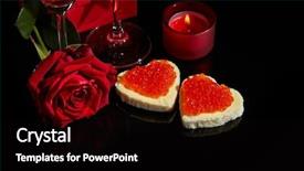  Presentation with champagne - Cool new PPT layouts with red caviar in the shape backdrop and a black colored foreground