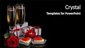  Presentation with shape heart - Slide deck enhanced with red caviar in the shape background and a black colored foreground