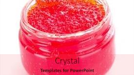  Presentation with caviar - Amazing PPT layouts having red caviar isolated on white backdrop and a red colored foreground