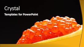  Presentation with caviar - Amazing presentation having red-caviar-on-the-lemon backdrop and a black colored foreground