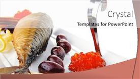  Presentation with caviar - Cool new presentation theme with red caviar on toast and sea fish backdrop and a white colored foreground