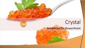  Presentation with caviar - Theme consisting of red-caviar-with-parsley-closeup background and a lemonade colored foreground