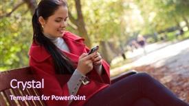  Presentation with cell - Audience pleasing slide deck consisting of red cells - young caucasian woman backdrop and a wine colored foreground