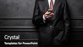  Presentation with confident - Beautiful slide deck featuring red cells - young confident businessman backdrop and a black colored foreground