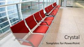  Presentation with hongkong - Beautiful presentation theme featuring red chair at airport backdrop and a soft green colored foreground