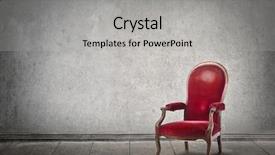  Presentation with empty - Presentation theme having red chair in an empty background and a light gray colored foreground