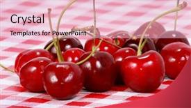  Presentation with tablecloth - Amazing slides having red check tablecloth - cherries backdrop and a  colored foreground