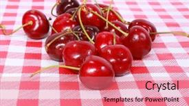  Presentation with tablecloth - Colorful theme enhanced with red check tablecloth - cherries backdrop and a  colored foreground
