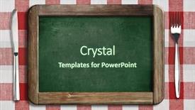  Presentation with tablecloth - PPT theme consisting of red check tablecloth - menu blackboard lying on table background and a tawny brown colored foreground