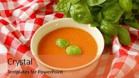  Presentation with soup - Beautiful theme featuring red check tablecloth - tomato soup backdrop and a  colored foreground