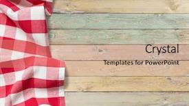  Presentation with picnic - PPT theme having red checkered picnic tablecloth background and a soft green colored foreground
