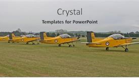  Presentation with airforce - Audience pleasing presentation consisting of sunset over lewis lake in yellowstone national park backdrop and a tawny brown colored foreground