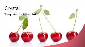  Presentation with cherry - Presentation theme consisting of red cherry with leaves isolated background and a white colored foreground