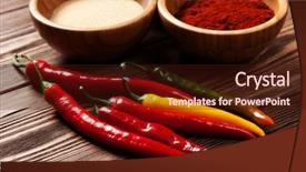  Presentation with spices - Slides featuring red chili - assortment of spices background and a wine colored foreground