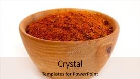  Presentation with flowers on white wooden - PPT layouts featuring red chili - spices in a wooden platter background and a coral colored foreground