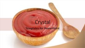  Presentation with tomato - Cool new presentation theme with red chili - tomato sauce isolated on white backdrop and a red colored foreground