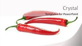  Presentation with spicy food - Presentation design consisting of red-chili-pepper-isolated background and a white colored foreground