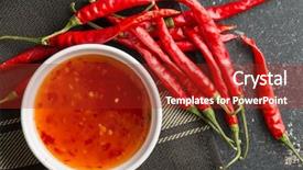  Presentation with chili - Audience pleasing presentation consisting of red chili peppers and chili sauce top view backdrop and a crimson colored foreground